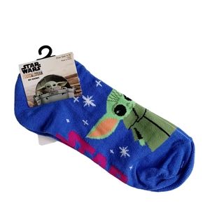 🔥4/$20 Star Wars Baby Yoda NEW Socks Women 4-10 -No Show -Disney Purple & Green